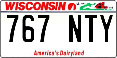 WI license plate 767NTY