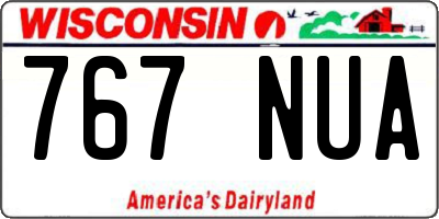 WI license plate 767NUA