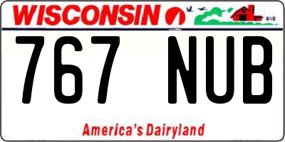 WI license plate 767NUB