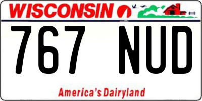 WI license plate 767NUD