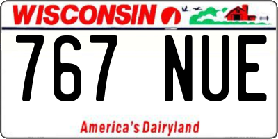 WI license plate 767NUE