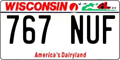 WI license plate 767NUF