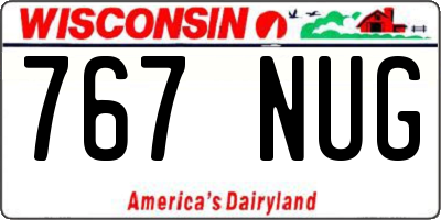 WI license plate 767NUG