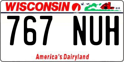 WI license plate 767NUH