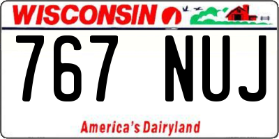 WI license plate 767NUJ