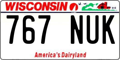 WI license plate 767NUK