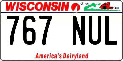 WI license plate 767NUL