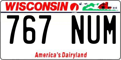 WI license plate 767NUM