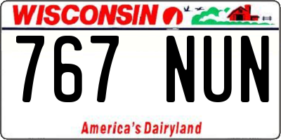 WI license plate 767NUN