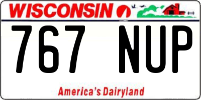 WI license plate 767NUP