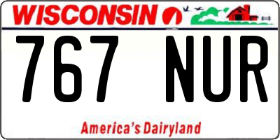 WI license plate 767NUR