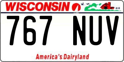 WI license plate 767NUV