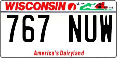 WI license plate 767NUW