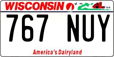 WI license plate 767NUY