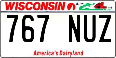 WI license plate 767NUZ