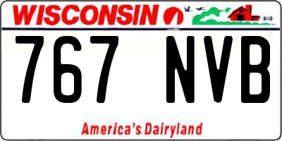 WI license plate 767NVB