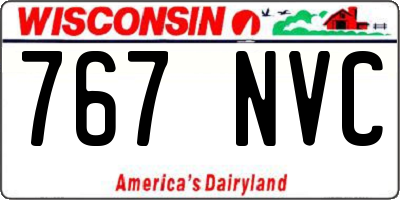 WI license plate 767NVC