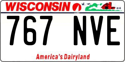 WI license plate 767NVE