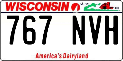 WI license plate 767NVH