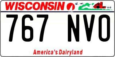 WI license plate 767NVO
