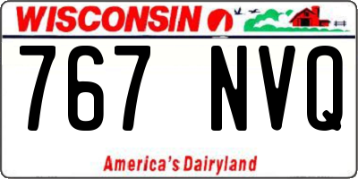 WI license plate 767NVQ