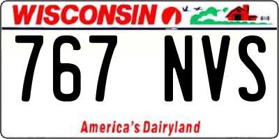 WI license plate 767NVS