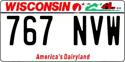WI license plate 767NVW