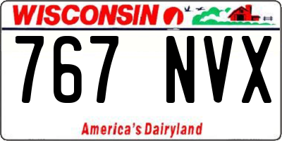 WI license plate 767NVX