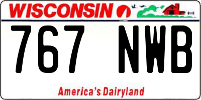 WI license plate 767NWB