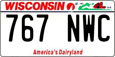 WI license plate 767NWC