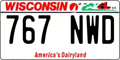 WI license plate 767NWD