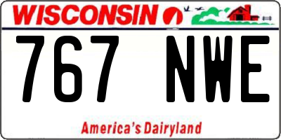 WI license plate 767NWE
