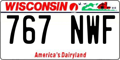 WI license plate 767NWF