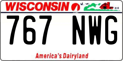 WI license plate 767NWG