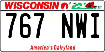 WI license plate 767NWI