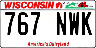 WI license plate 767NWK