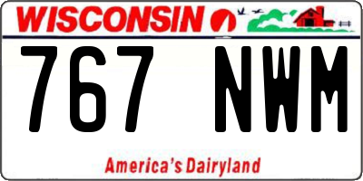 WI license plate 767NWM