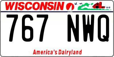 WI license plate 767NWQ