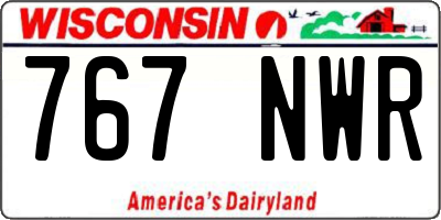 WI license plate 767NWR