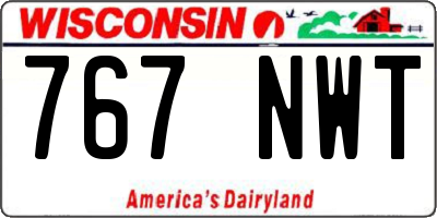 WI license plate 767NWT