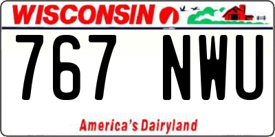 WI license plate 767NWU