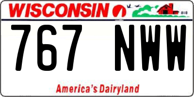 WI license plate 767NWW