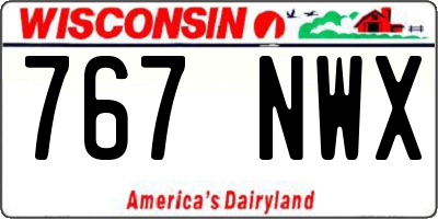 WI license plate 767NWX