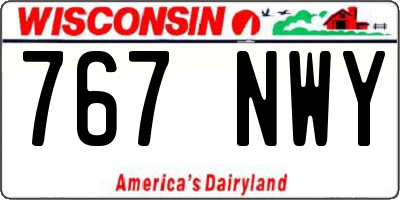 WI license plate 767NWY
