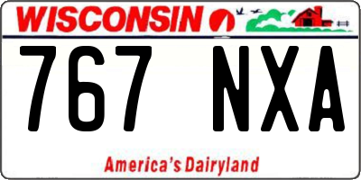 WI license plate 767NXA