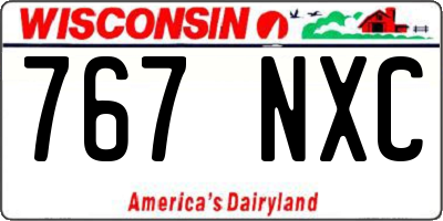 WI license plate 767NXC