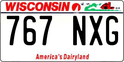 WI license plate 767NXG