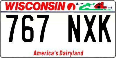 WI license plate 767NXK