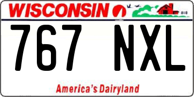 WI license plate 767NXL