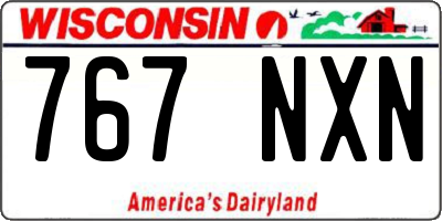 WI license plate 767NXN